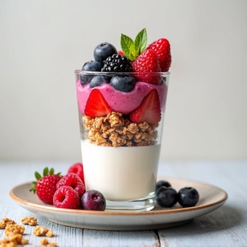 Greek Yogurt Protein Parfait with Mixed Berries