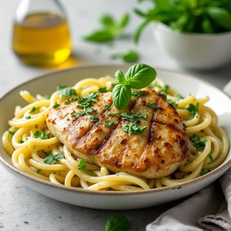 Creamy Pesto Chicken Pasta with Fresh Herbs