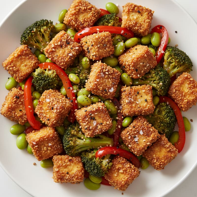 Crispy Sesame Tofu Stir-Fry