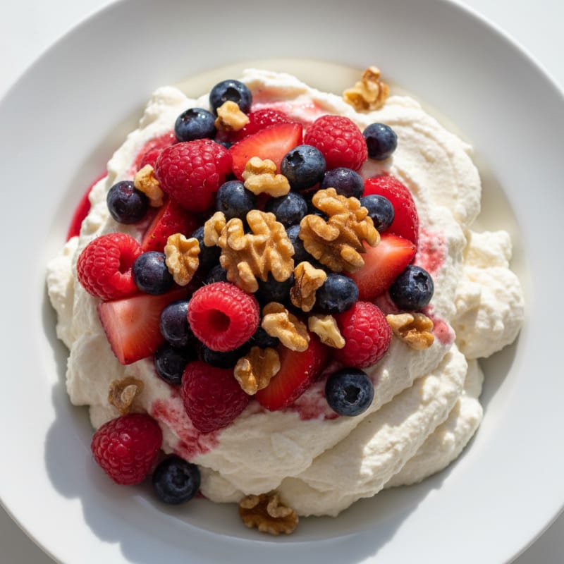 Greek Yogurt Protein Mousse with Mixed Berries