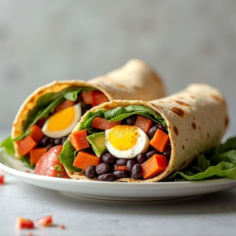 Protein-Packed Sweet Potato Black Bean Breakfast Burrito