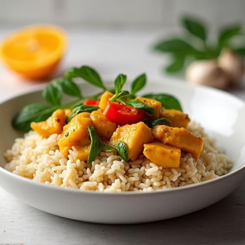 Creamy Coconut Chicken Curry with Brown Rice