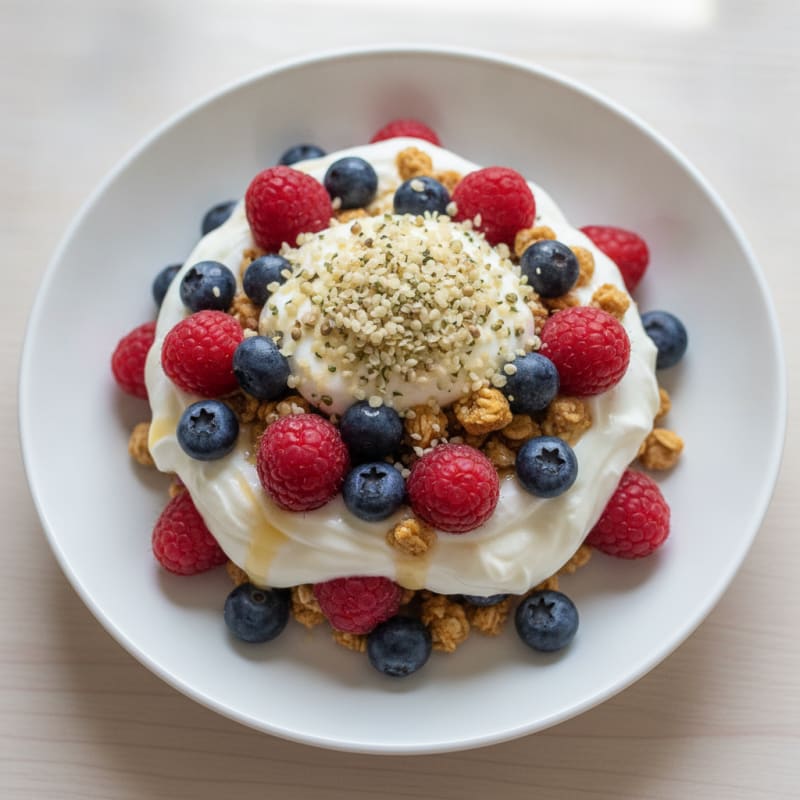 Greek Yogurt Parfait with Mixed Berries and Protein Granola