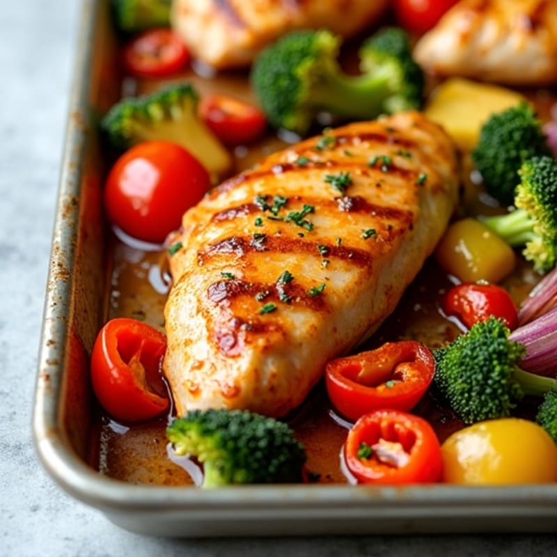 Sheet Pan Sweet & Sour Chicken with Roasted Vegetables