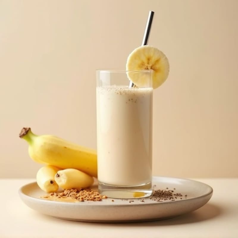 Vanilla Protein Shake with Almond Butter and Chia Seeds