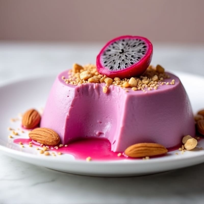 Silky Tofu Protein Mousse with Dragon Fruit