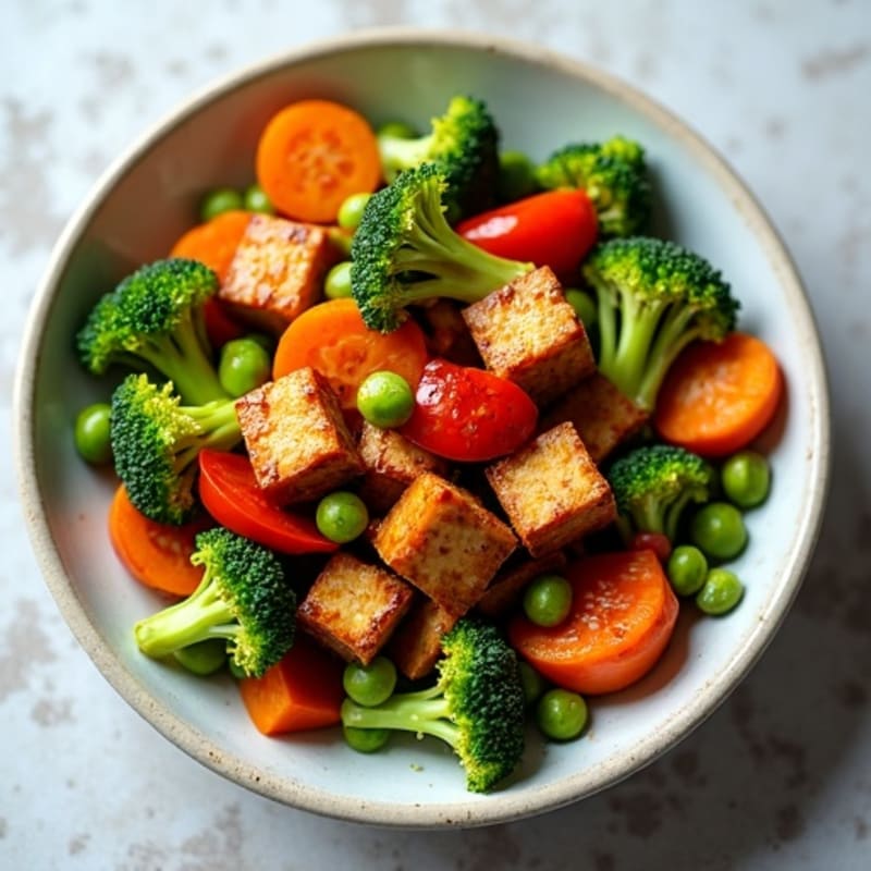 Maple Glazed Tempeh Stir-Fry with Fresh Vegetables