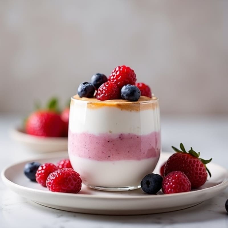 Silky Greek Yogurt Protein Mousse with Berries