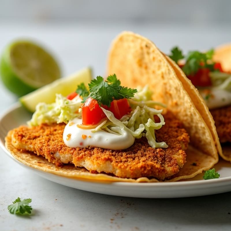 Crispy Baked Fish Tacos with Fresh Cabbage Slaw