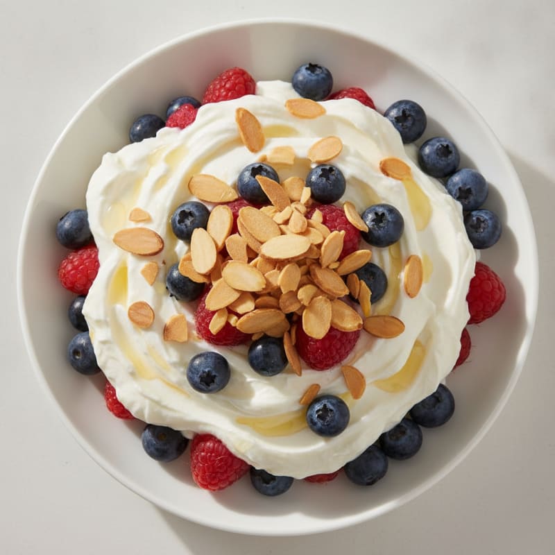 Greek Yogurt Protein Parfait with Berries and Almonds