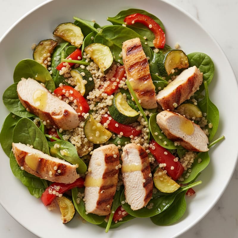 Grilled Turkey Breast Salad with Quinoa and Roasted Vegetables