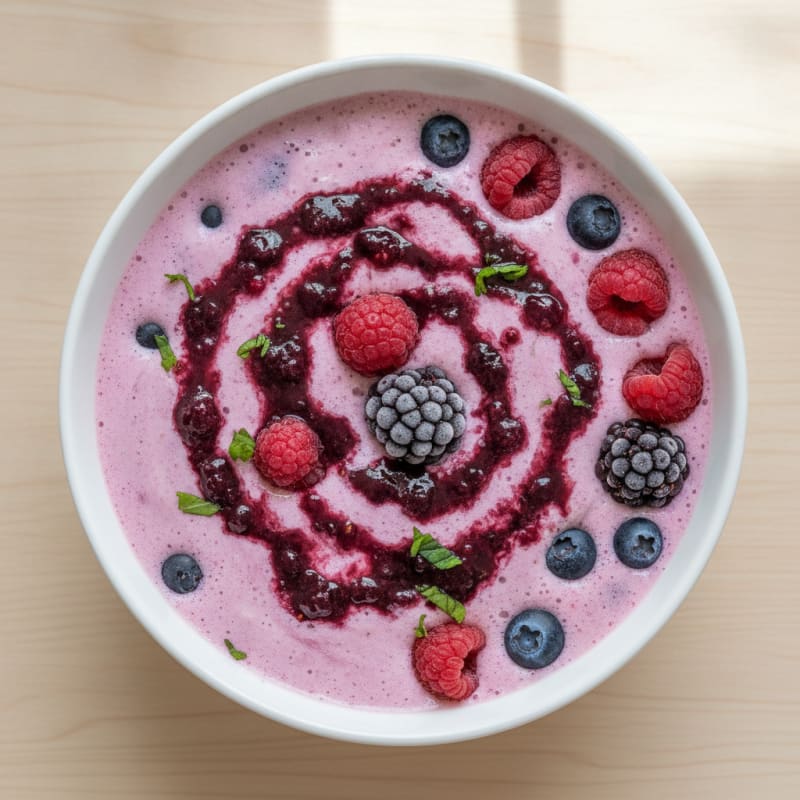 Raw Milk Protein Shake with Mixed Berries