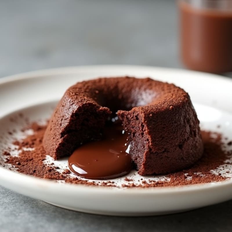 Protein-Rich Dark Chocolate Molten Cake