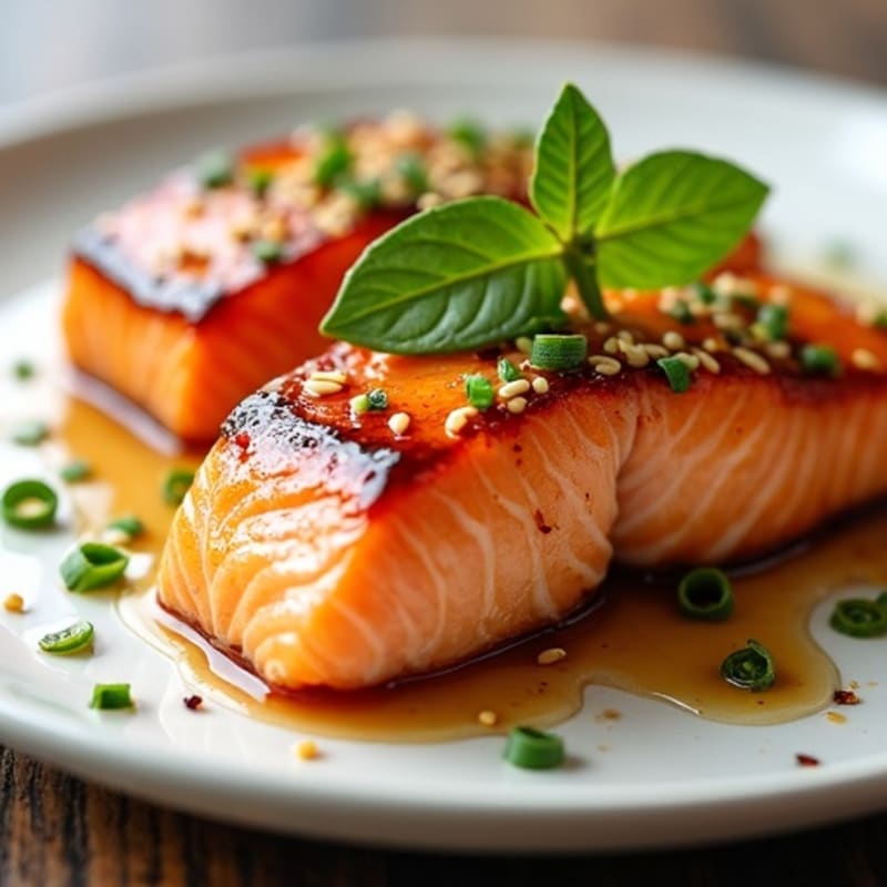Honey-Ginger Glazed Salmon with Sesame