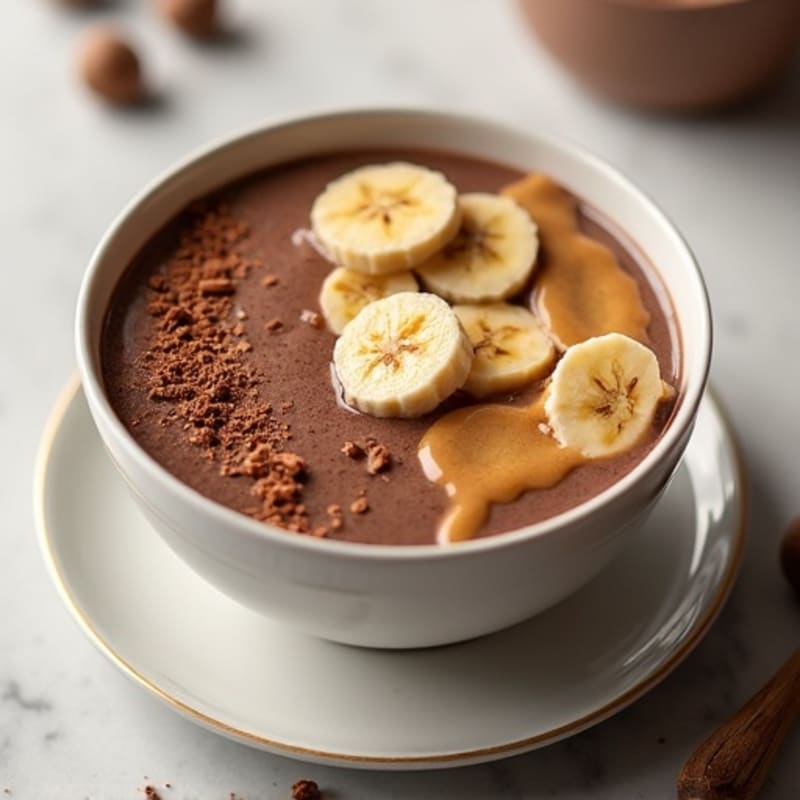 Thick Peanut Butter Chocolate Protein Smoothie Bowl