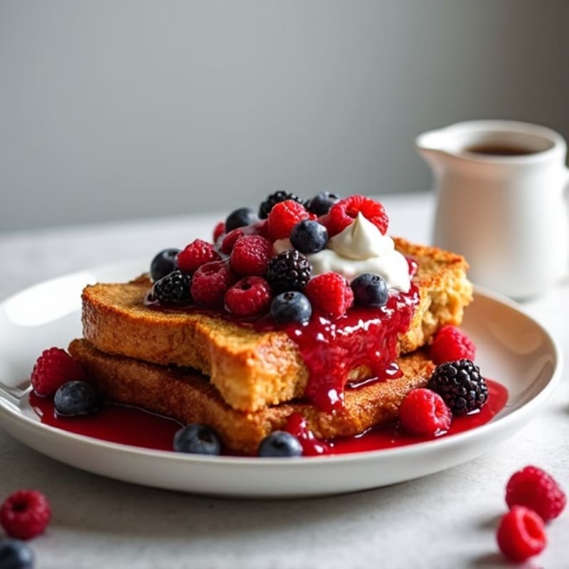 Crispy Almond-Crusted French Toast with Berry Compote