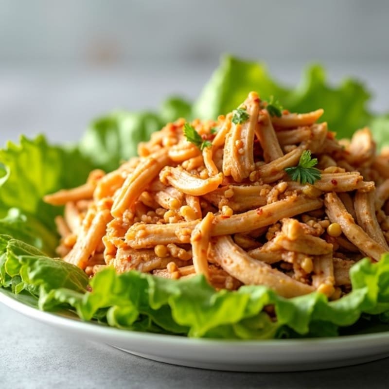 Shredded Roasted Chicken with Creamy Chili Peanut Dressing