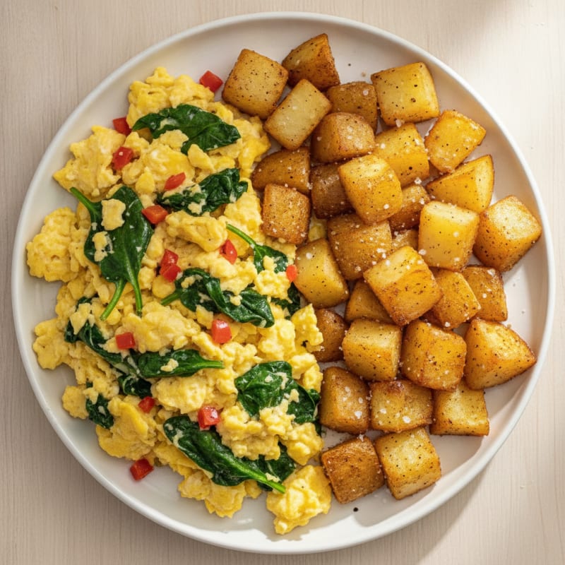 Hearty Scrambled Eggs with Roasted Potatoes