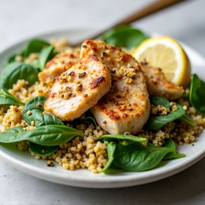 Grilled Chicken and Quinoa Spinach Salad