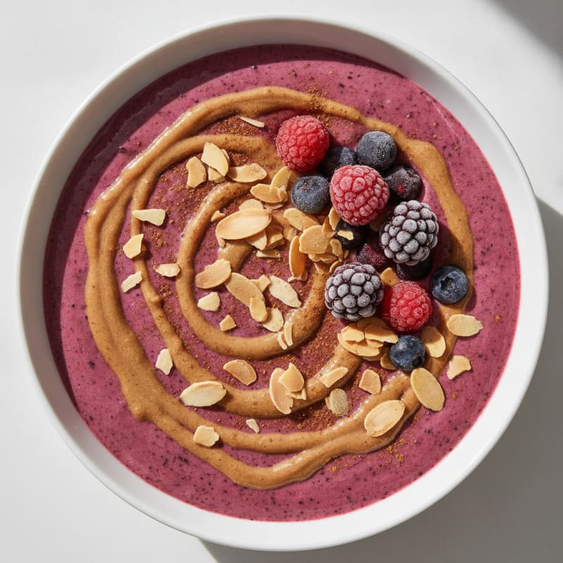 Berry-Almond Protein Smoothie Bowl