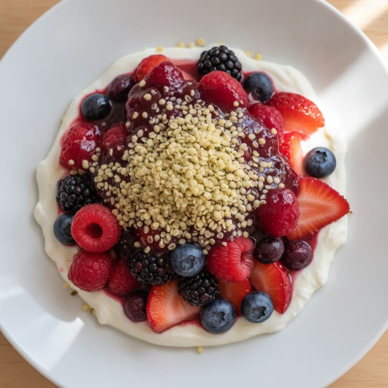 Silky Greek Yogurt Protein Parfait with Mixed Berries