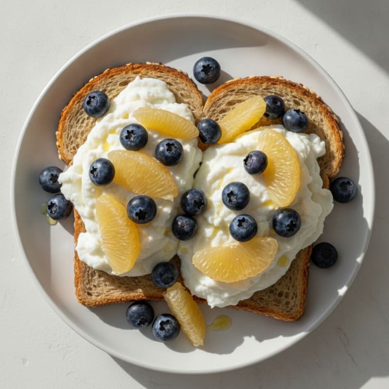 Egg White and Berry Toast with Fresh Pomelo