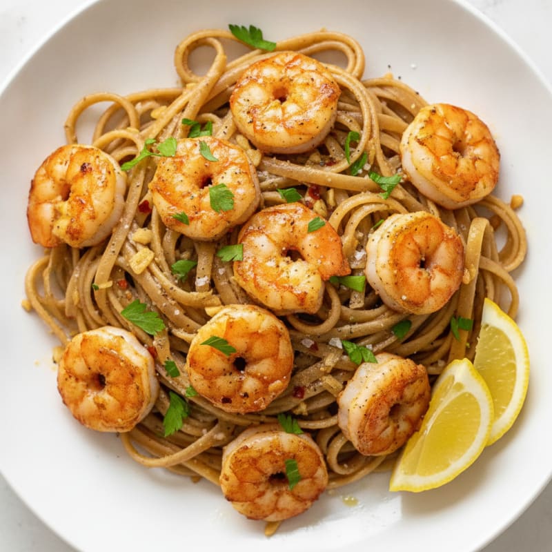 Garlic Butter Shrimp Scampi with Linguine