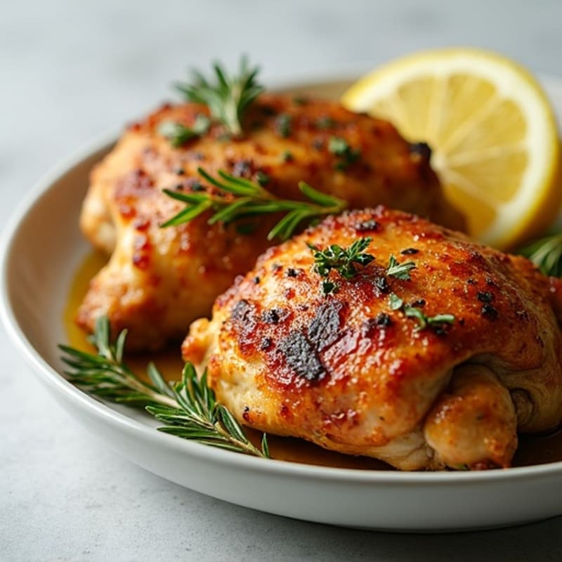 Crispy Herb-Roasted Chicken Thighs with Garlic