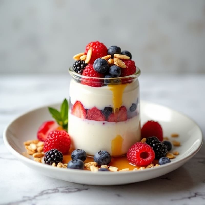 Greek Yogurt Protein Parfait with Berries and Almonds
