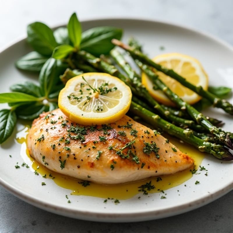 Sheet Pan Lemon Herb Chicken with Roasted Asparagus
