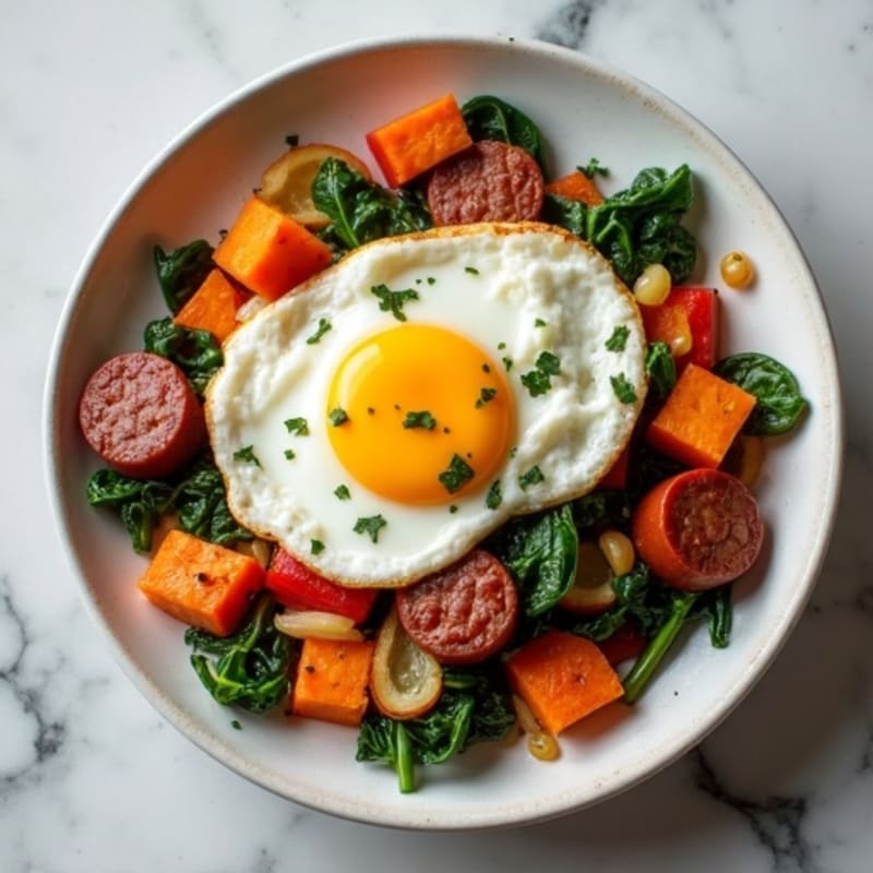 Protein-Packed Sweet Potato Hash with Eggs