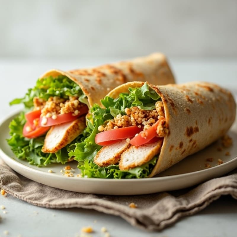 Healthy Crispy Chicken Caesar Wrap