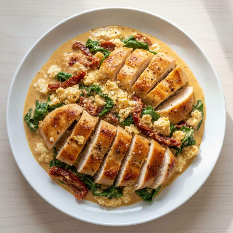 Sun-Dried Tomato Chicken with Cottage Cheese