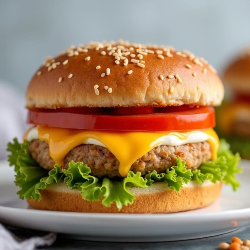 Crispy Baked Mozzarella-Stuffed Turkey Burger