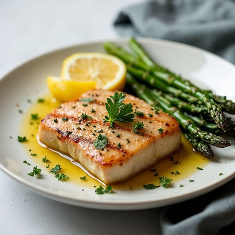 Lemon-Herb Pan-Seared Tuna with Roasted Asparagus