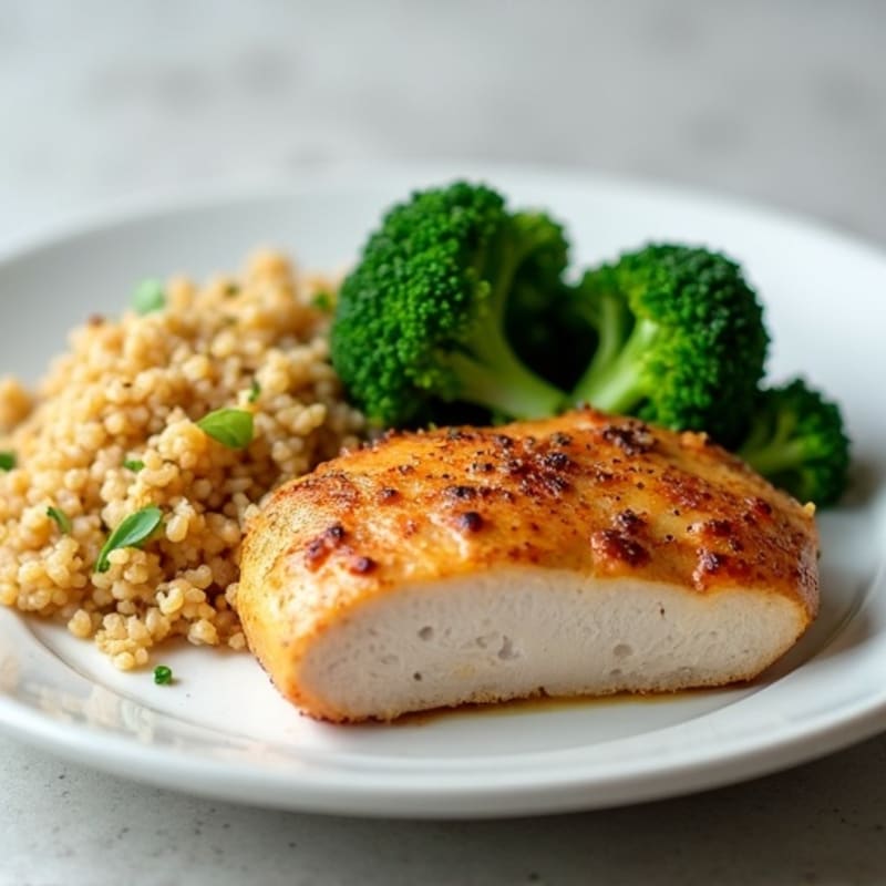 Seared Turkey Breast with Steamed Broccoli and Quinoa