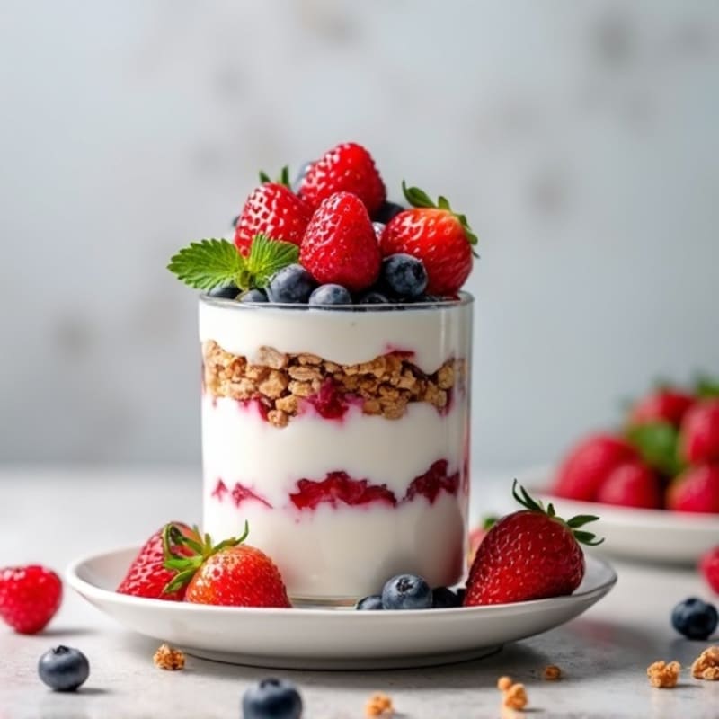 Greek Yogurt Protein Parfait with Mixed Berries