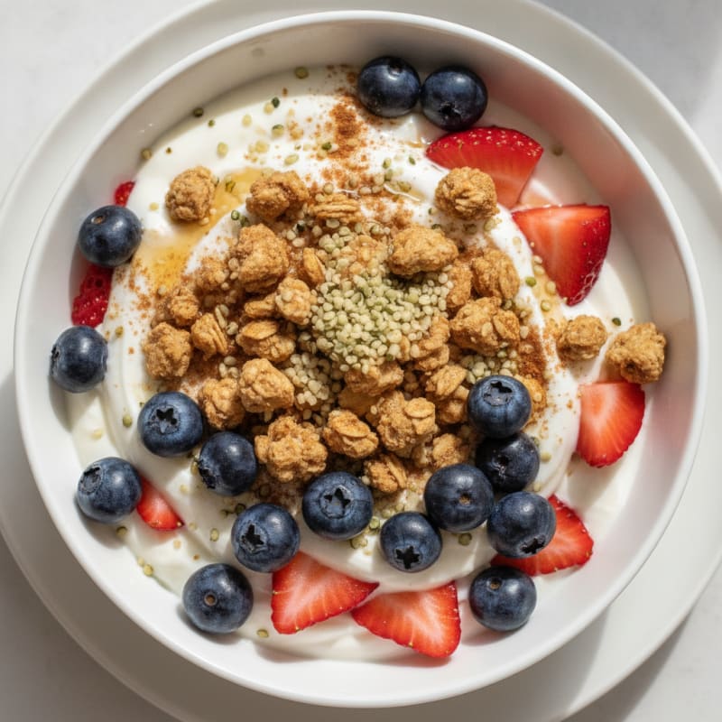 High-Protein Berry and Hemp Seed Yogurt Parfait