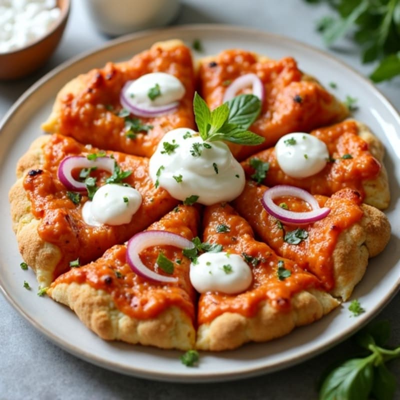 Spicy Buffalo Chicken Pizza with Creamy Greek Yogurt Ranch