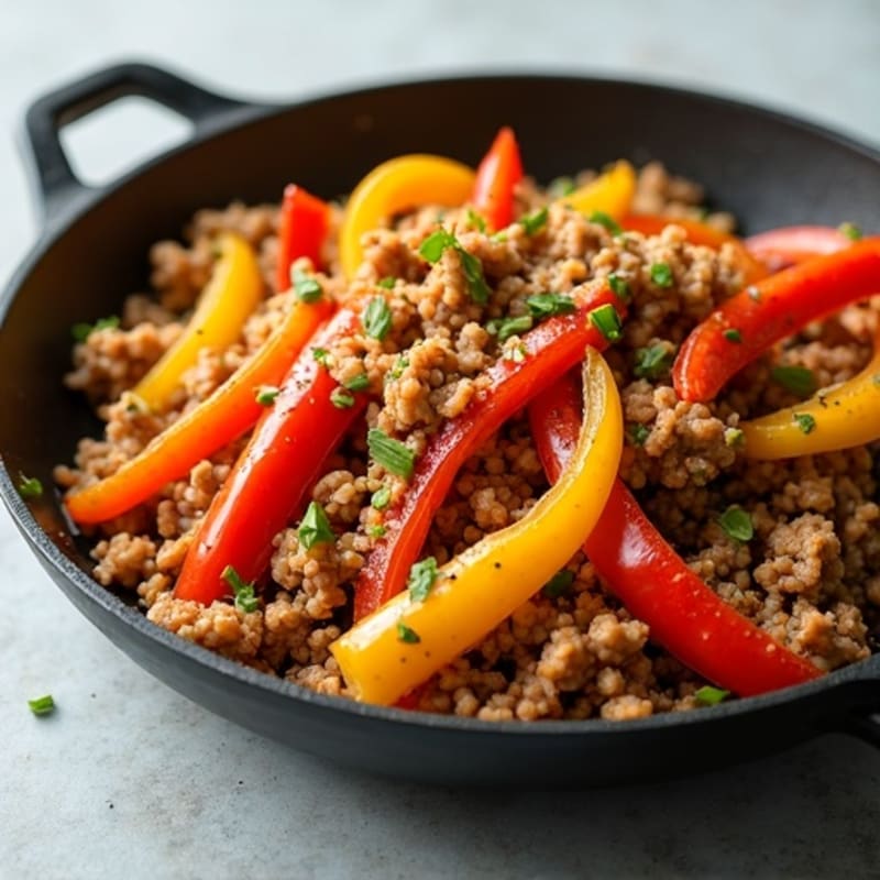 Savory Ground Turkey and Bell Pepper Skillet