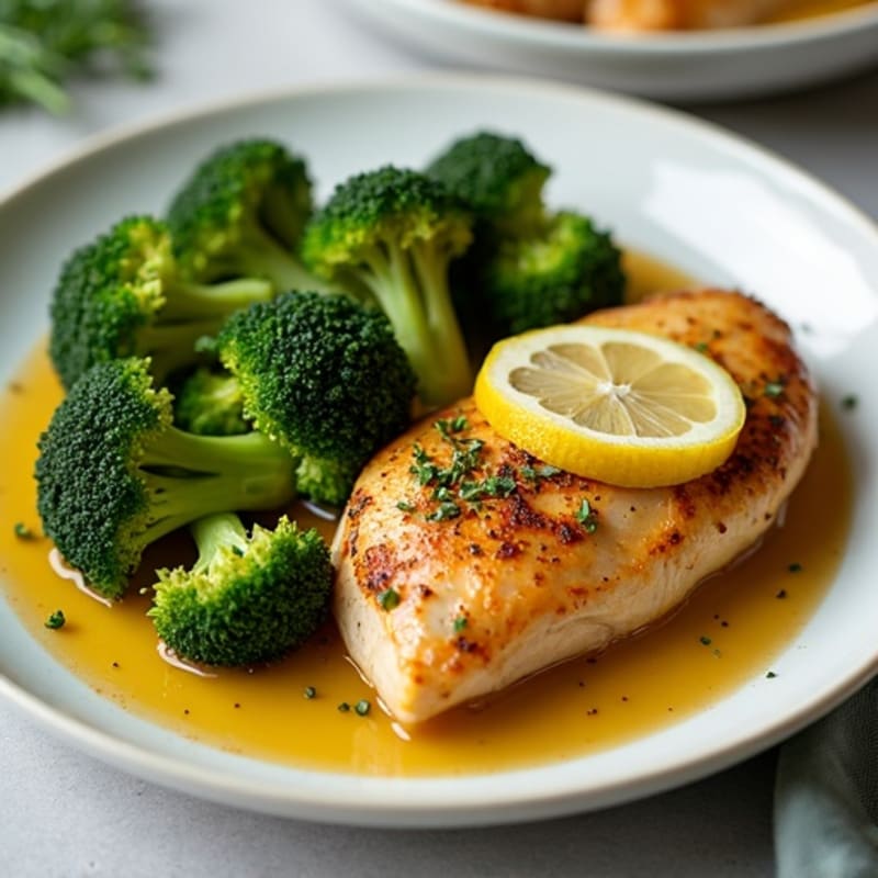 Crispy Lemon Garlic Chicken with Roasted Broccoli
