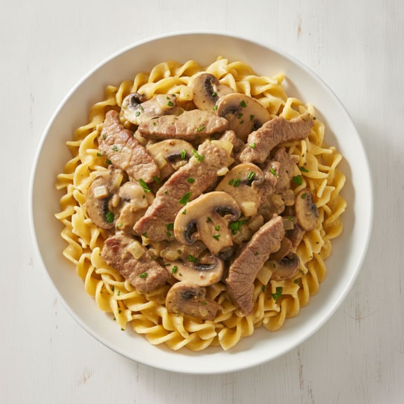Classic Beef Stroganoff with Egg Noodles