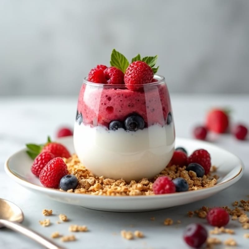 Silky Whey Protein Yogurt Parfait with Berries