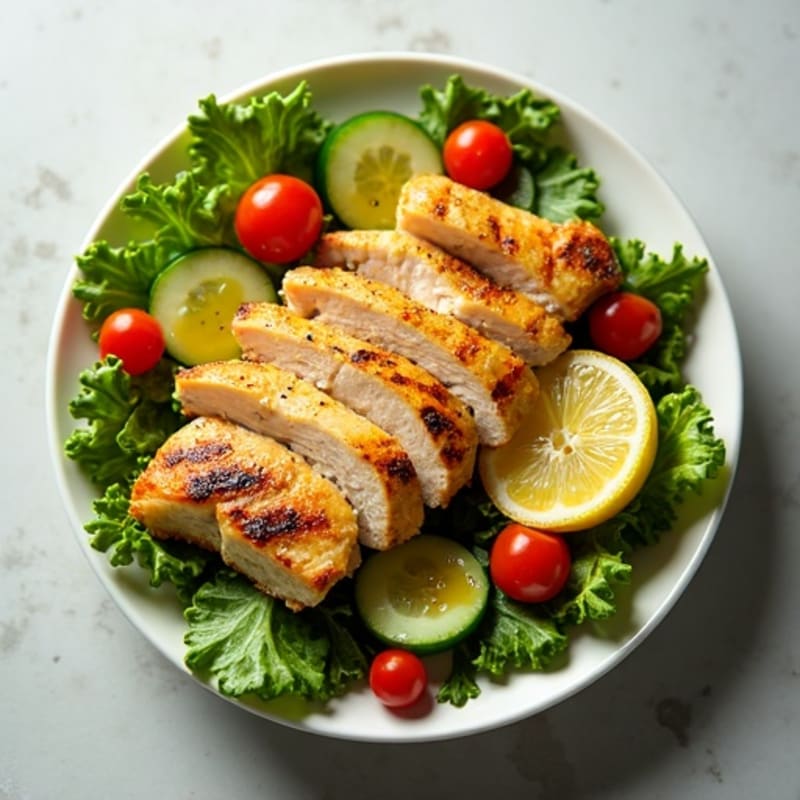 Lemon Pepper Grilled Chicken Salad with Mixed Greens