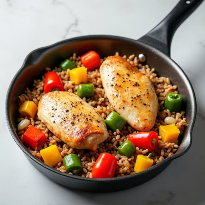 Savory One-Pan Chicken and Rice with Bell Peppers