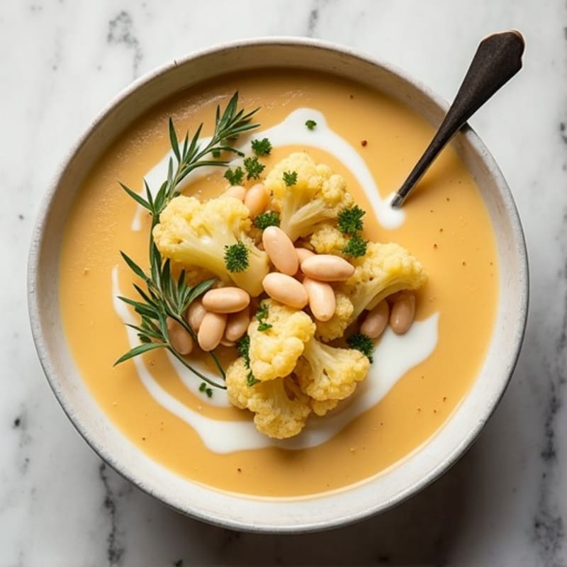 Creamy Roasted Garlic Cauliflower Potato Soup