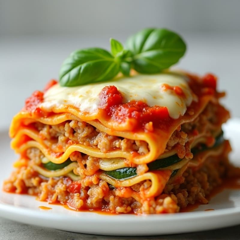 Creamy Zucchini Lasagna with Lean Ground Turkey