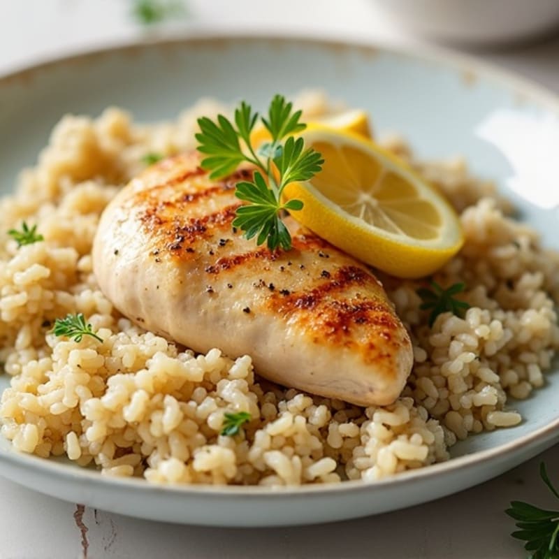 Lemon Herb Chicken with Fluffy Rice Pilaf