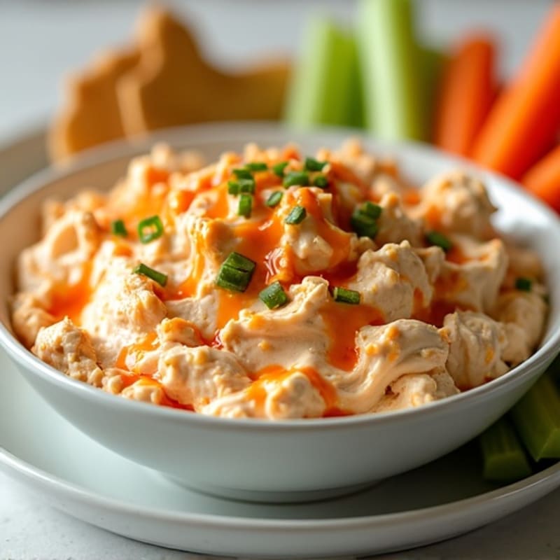 Creamy Buffalo Chicken Dip with Fresh Crunchy Vegetables