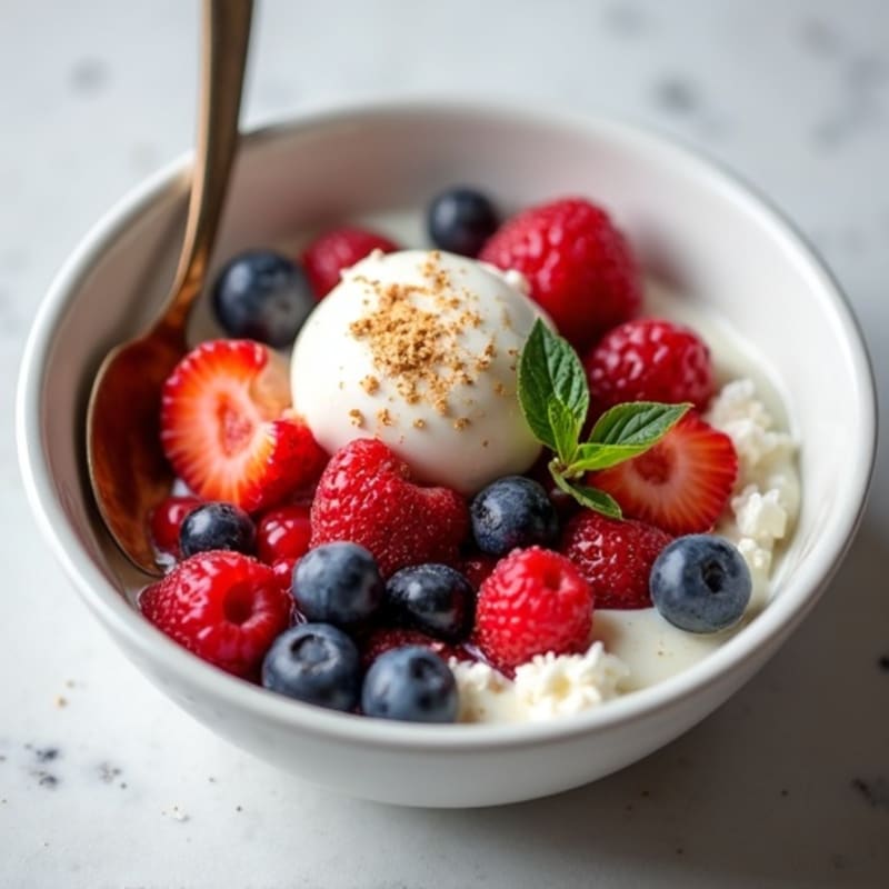 Greek Yogurt Protein Bowl with Mixed Berries and Almond Butter